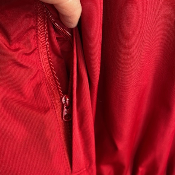 FootJoy Mens Red Windbreaker Shirt Jacket Red V-Neck Short Sleeve Pockets Golf S - Picture 6 of 12